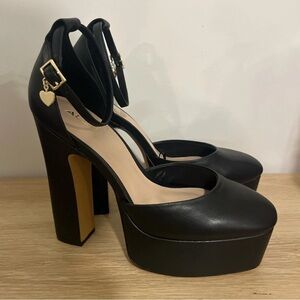 Aldo Black Platform Shoes with Chunky Heel